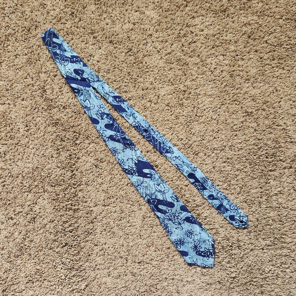 Kanaka Vintage Hawaiian Blue Skinny Tie